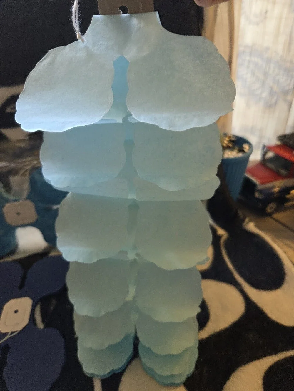6-Pack Blue Theme Four Leaf Clover Tissue Paper Flower Garlands, NWT